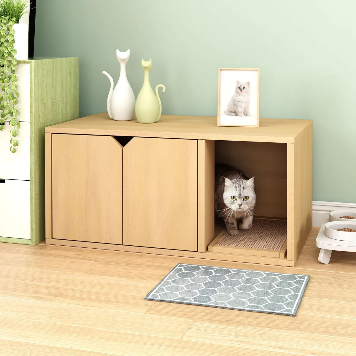 Way Basics Modern Cat Litter Box - Natural