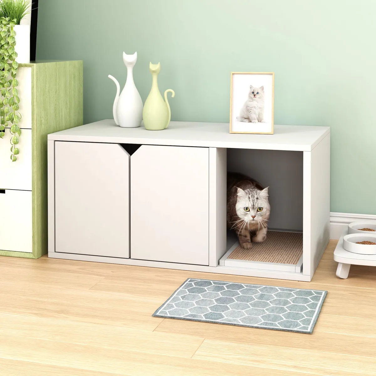 Way Basics Modern Cat Litter Box - White