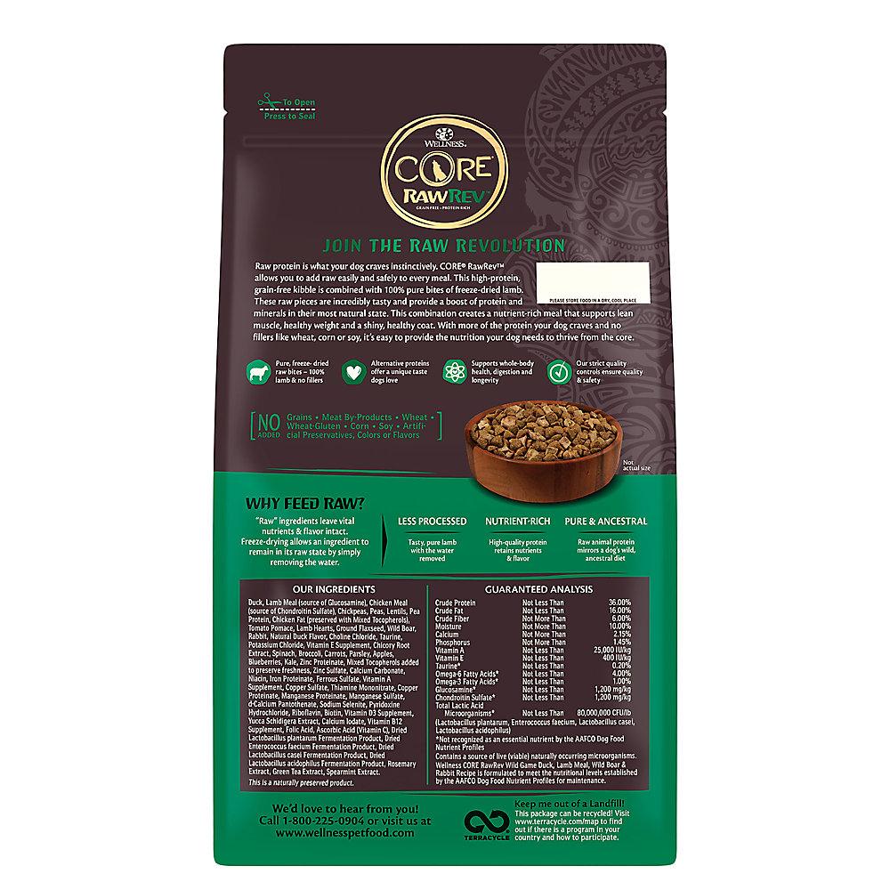 Wellness CORE RawRev Dog Food Wild Game 1. BaxterBoo