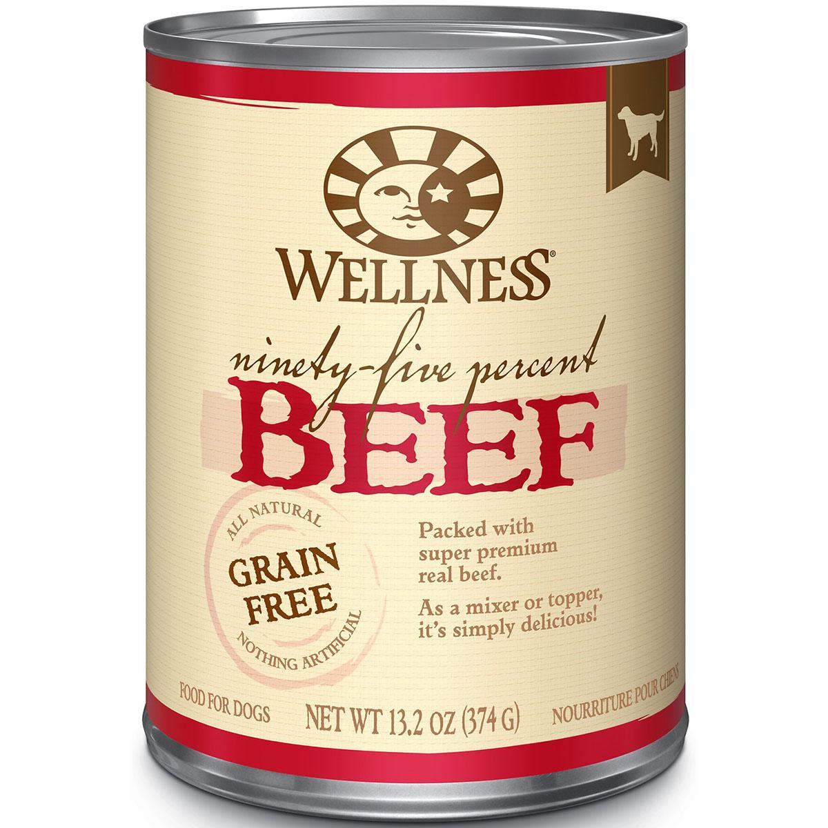 Wellness Ninety-Five Percent Beef Grain-Free Dog Food Mixer and Topper