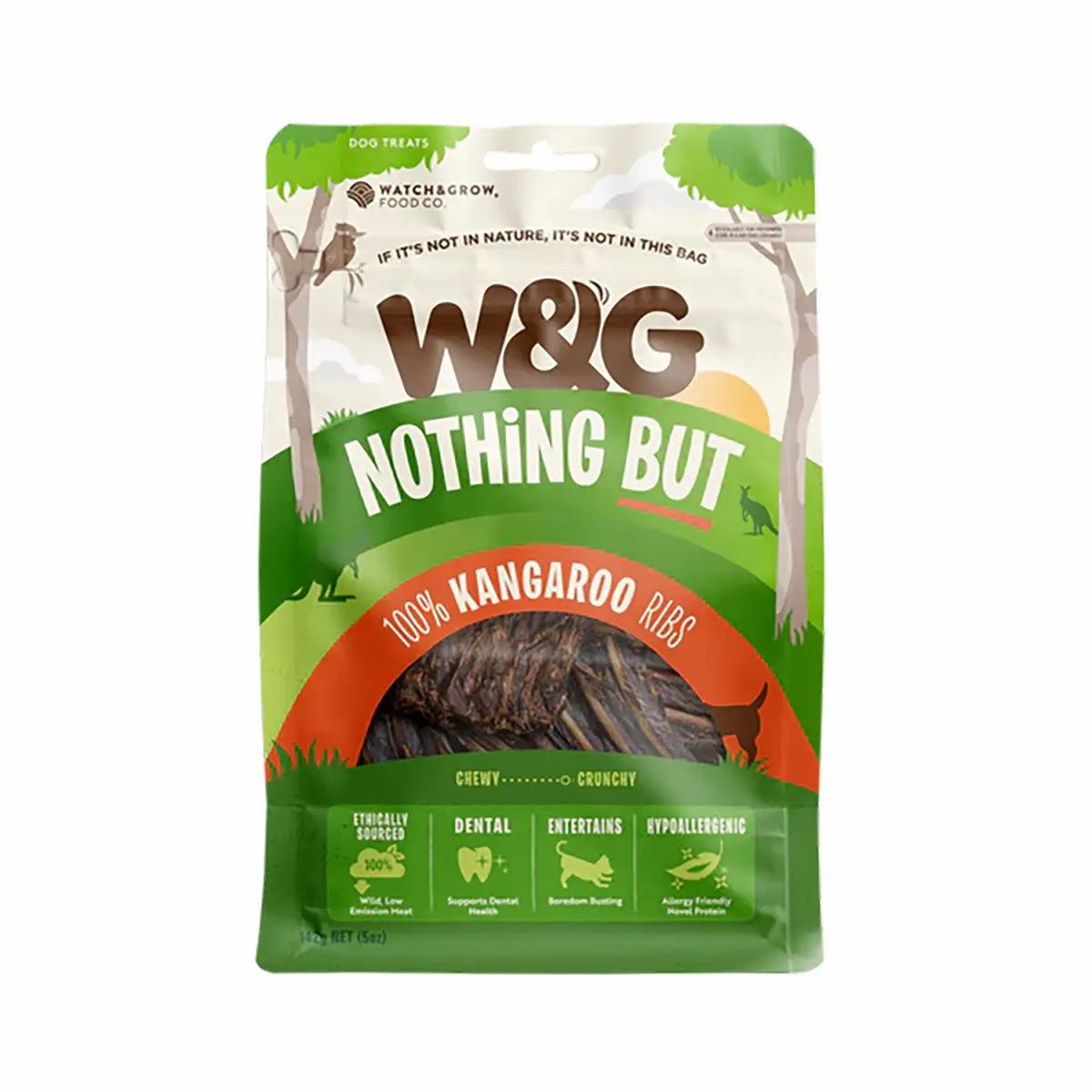 W&G Nothing But Kangaroo Ribs Dog Treats