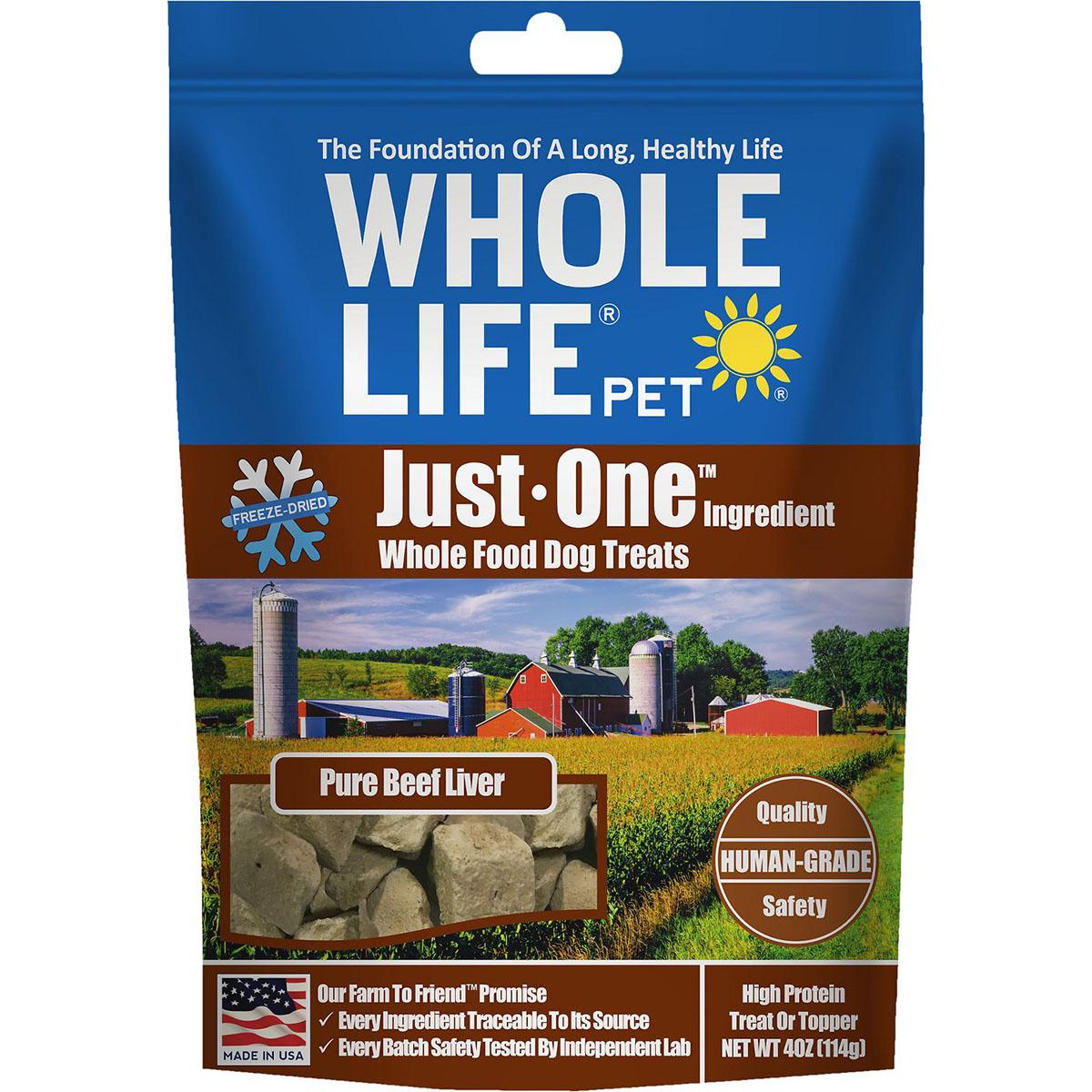 Whole Life Pet Just One Ingredient Freeze-Dried Beef Liver Dog Treats 