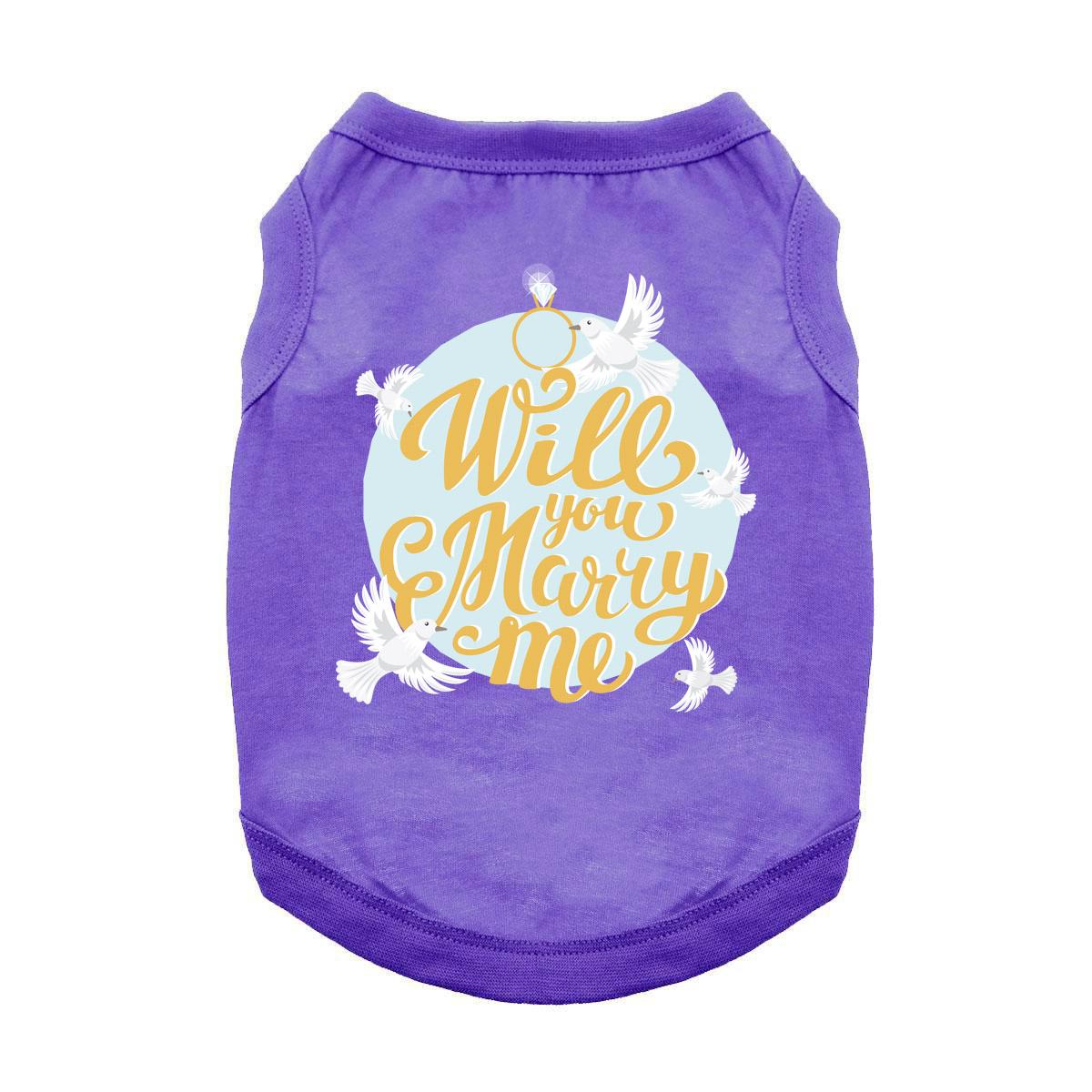 Will You Marry Me Dog Shirt - Purple