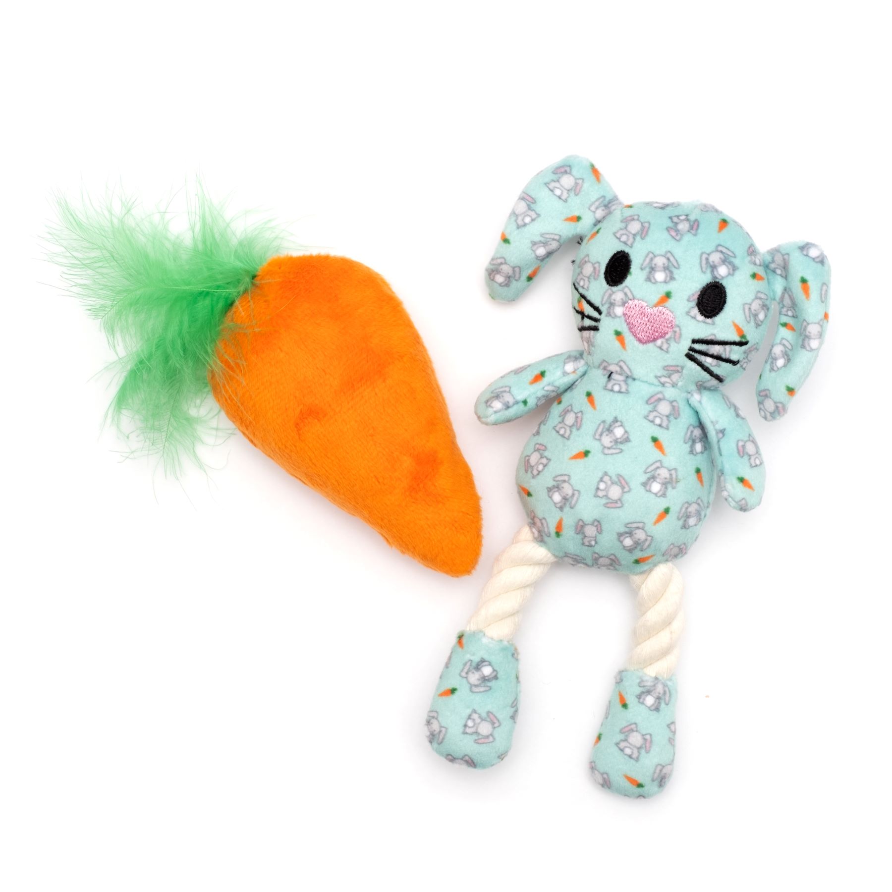 Worthy Dog Bunny & Carrot Cat Toy Set