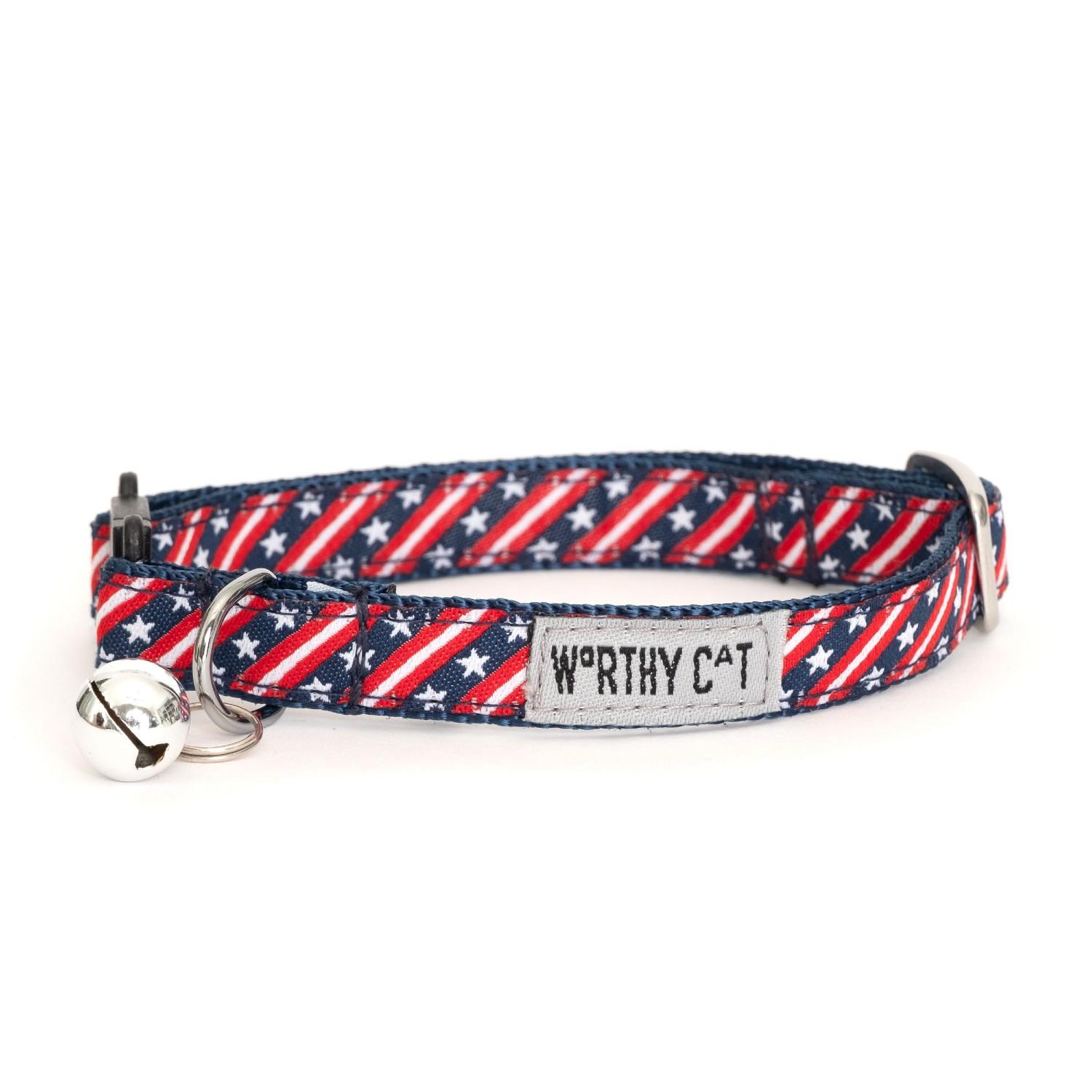 Worthy Dog Bias Cat Collar - Stars & Stripes