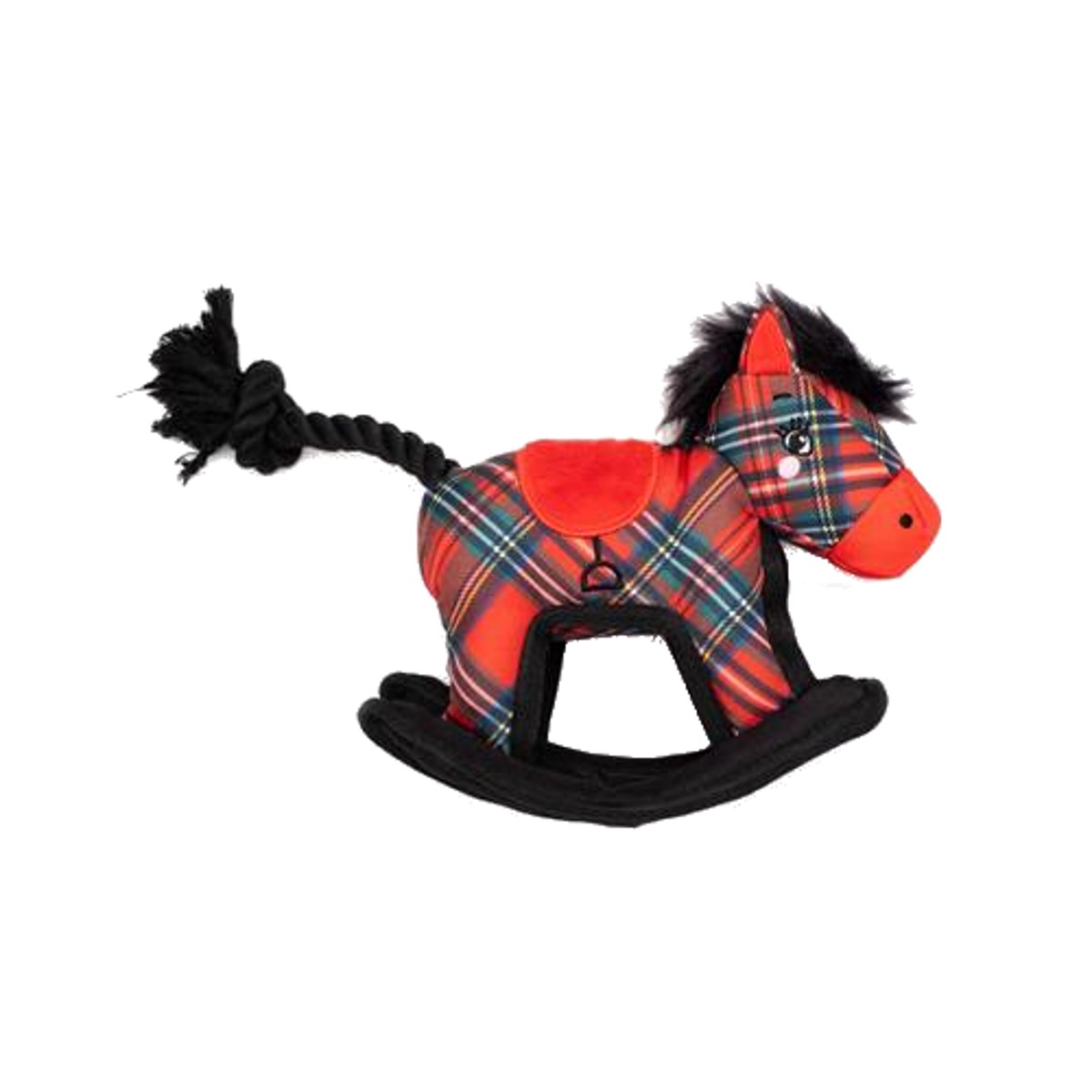 Worthy Dog Holiday Bonded Mesh Dog Toy - Rocking Horse