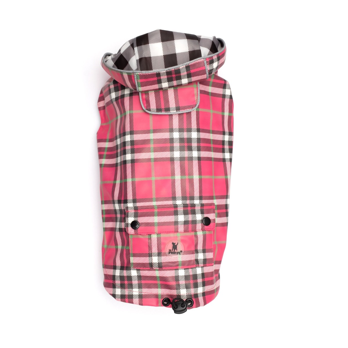 Worthy Dog London Dog Raincoat - Pink Plaid/Checkered