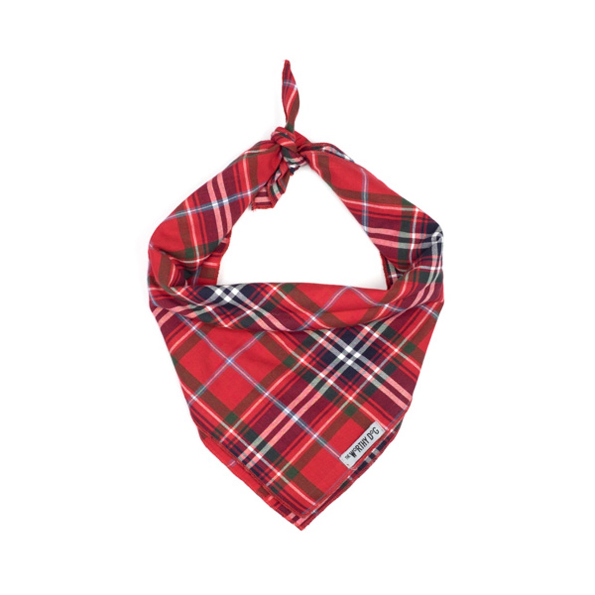 Worthy Dog Plaid Dog and Cat Bandana - Red