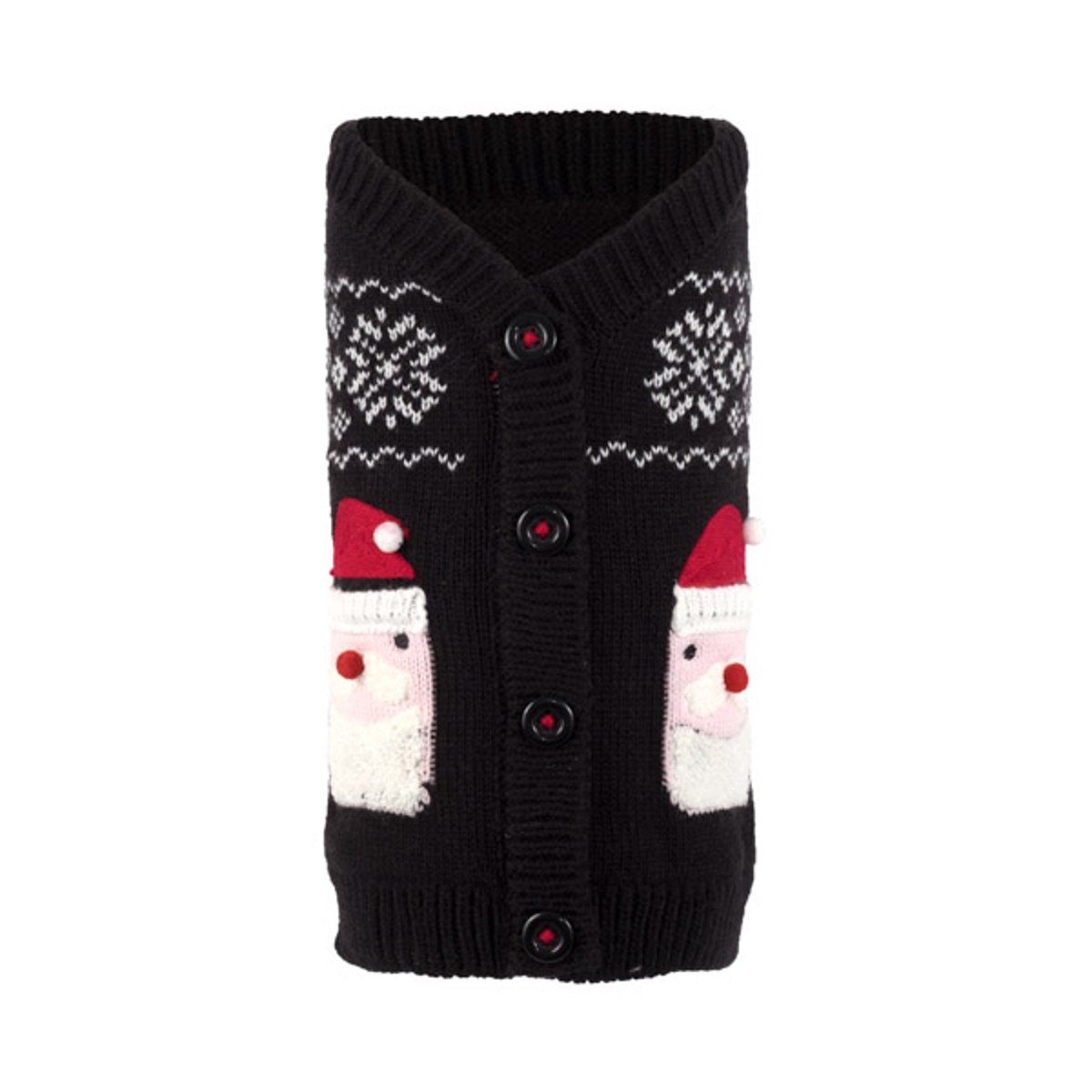 Worthy Dog Santa Dog Cardigan - Black