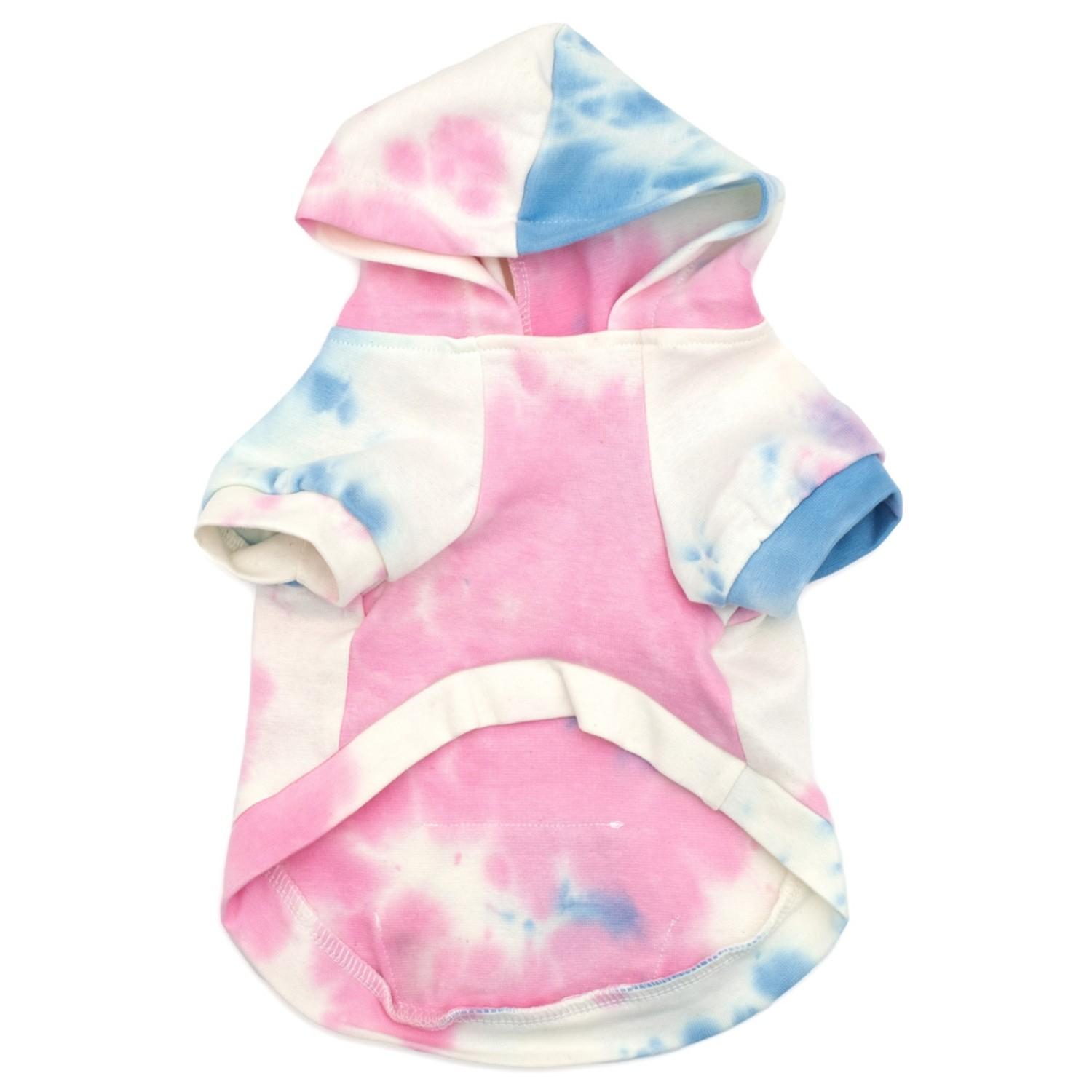 Worthy Dog Tie Dye Dog Hoodie - Pink | BaxterBoo