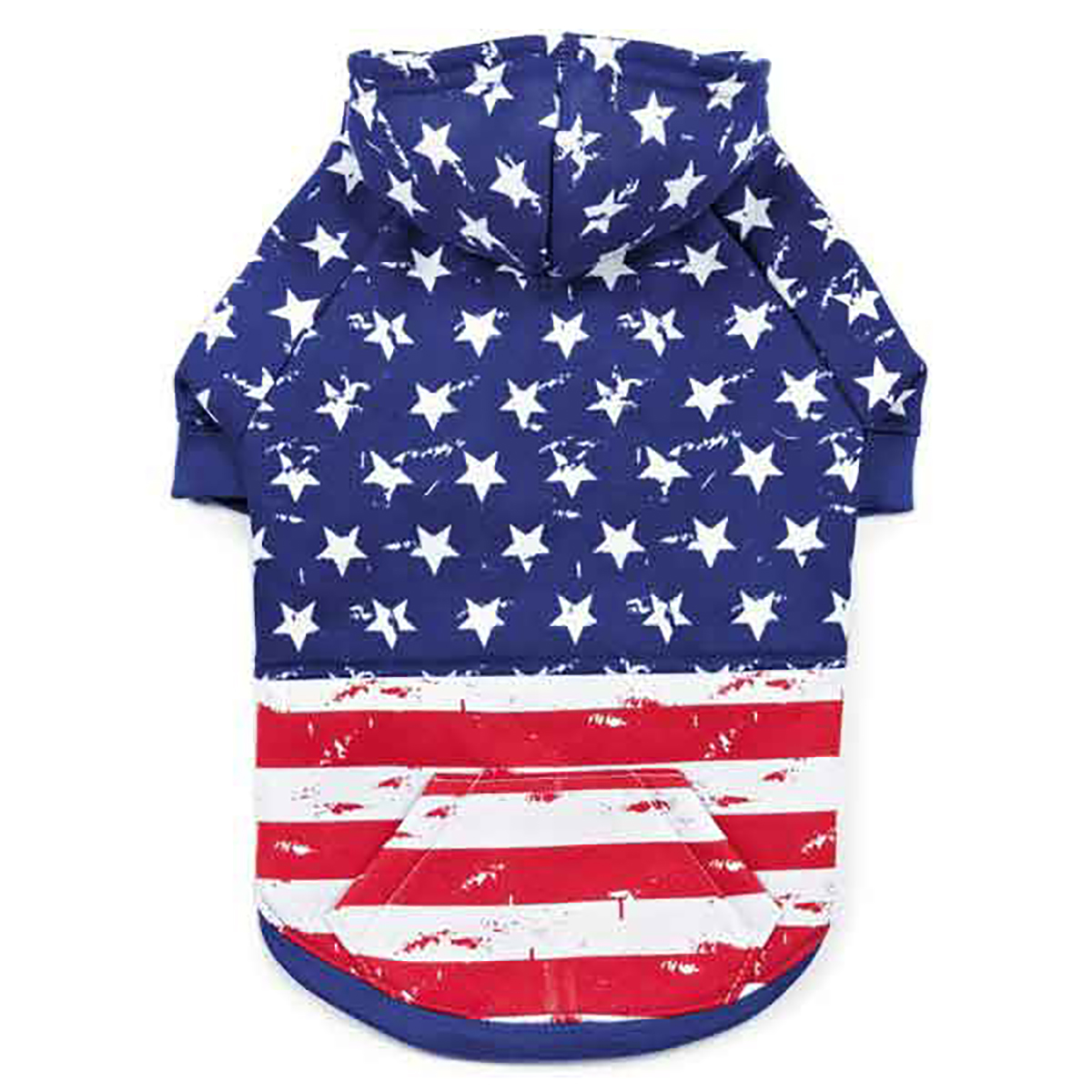 Zack and Zoey Distressed-Look American Flag Dog Hoodie