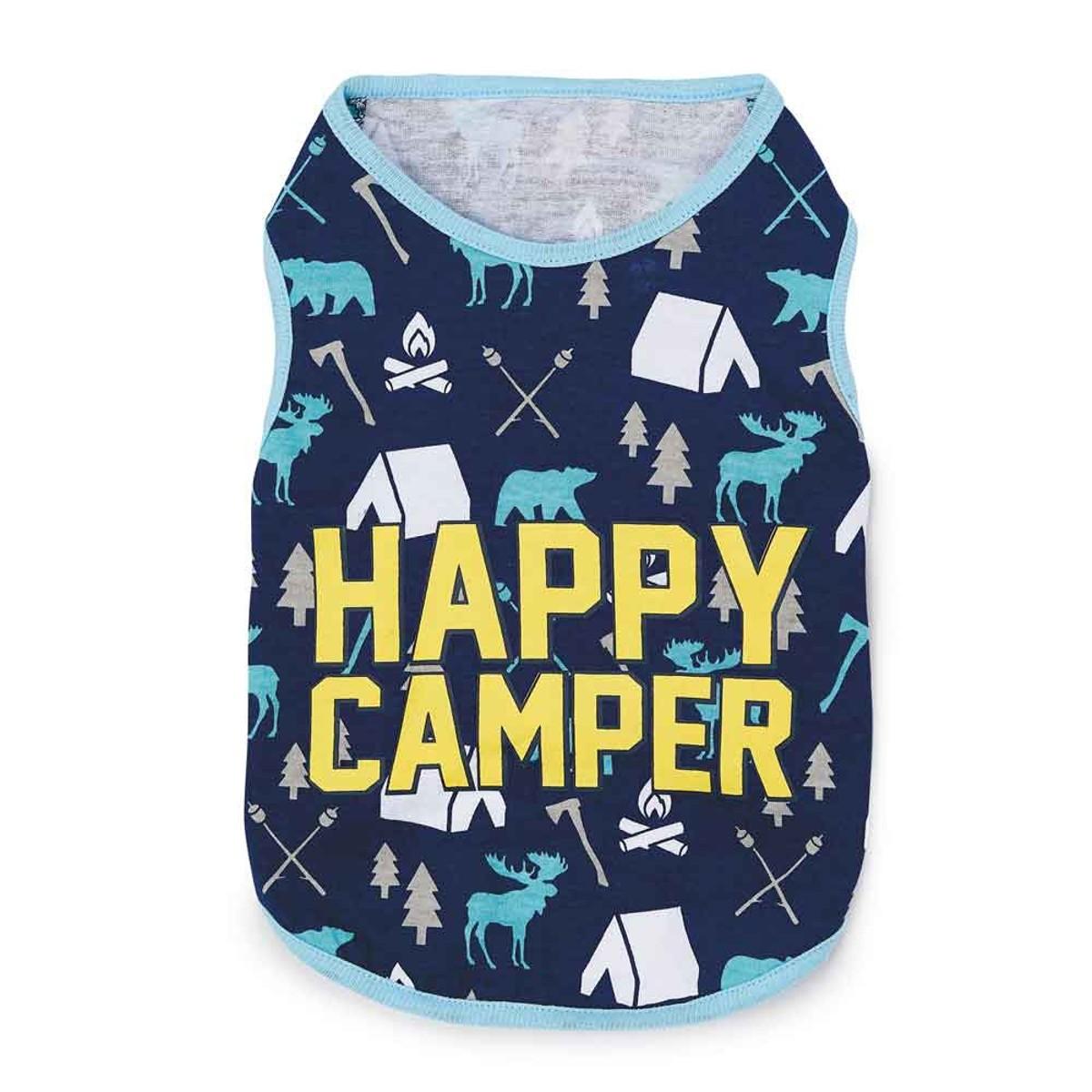 Zack & Zoey Happy Camper Dog Tank - Blue