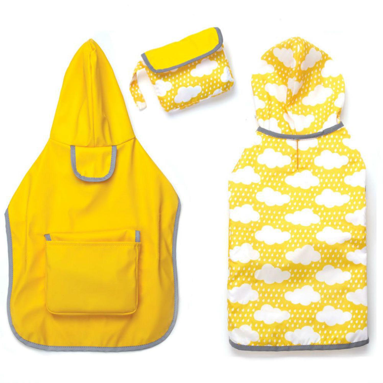 Zack & Zoey Reversible Pocket Dog Raincoat Jacket - Yellow