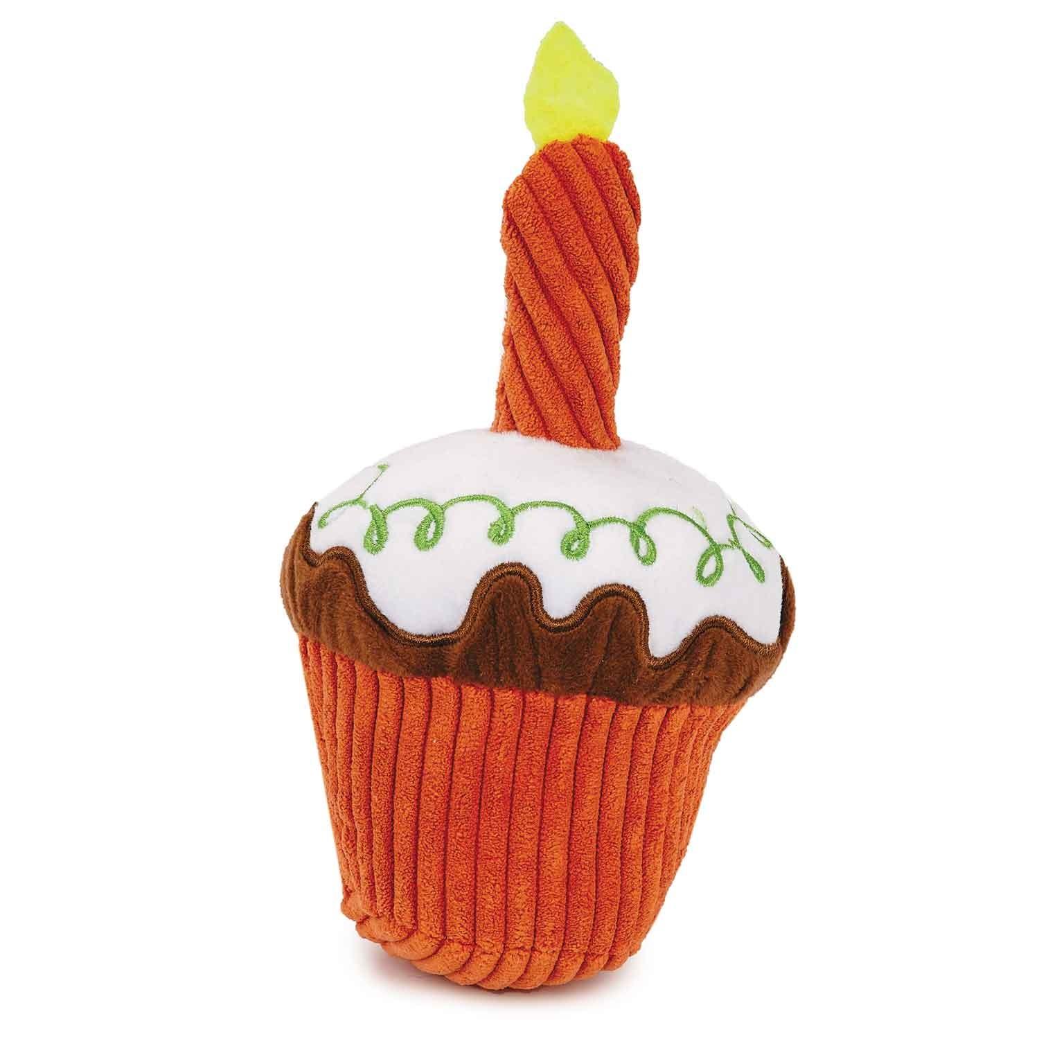 Zanies Celebration Cupcake Dog Toy - Orange