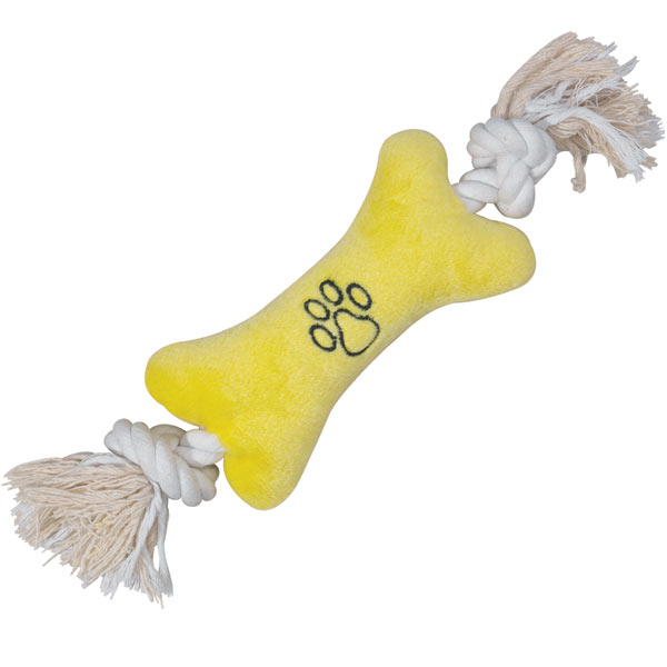 Zanies Bone Tugger Dog Toy - Yellow