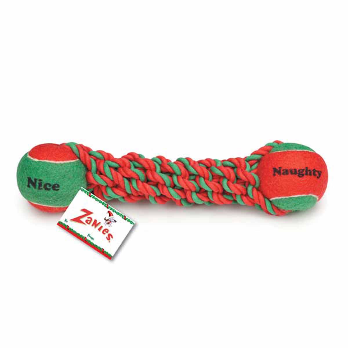 Zanies Naughty and Nice Tennis Tug Dog Toy!