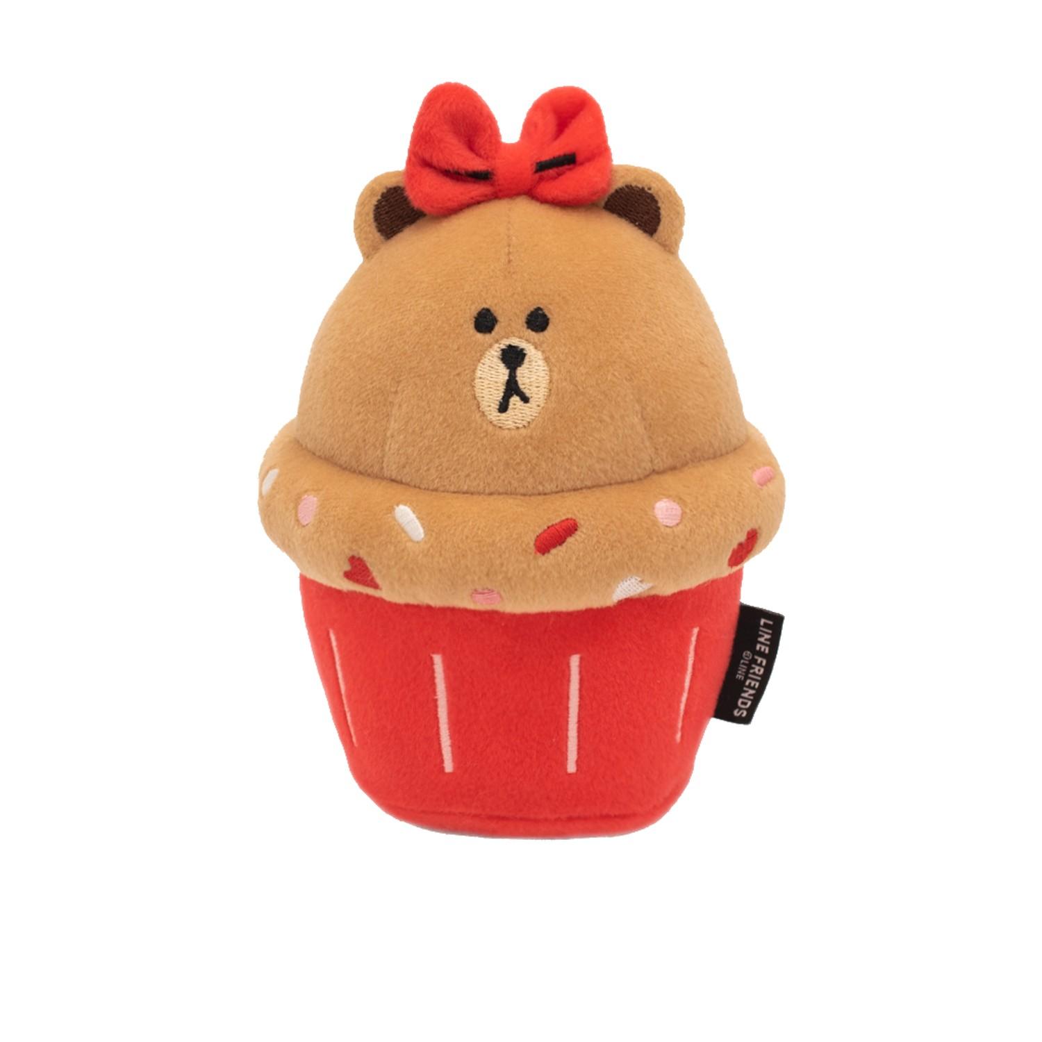 ZippyPaws Line Friends NomNomz Cupcake Dog Toy - Choco Bear