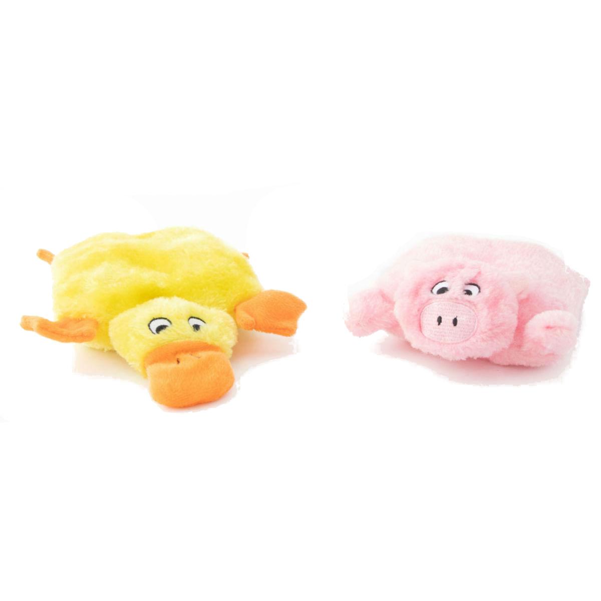 ZippyPaws Squeakie Pads Friends Combo Dog Toy - Duck & Pig