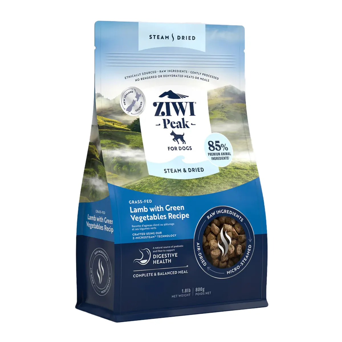 Ziwi Peak Lamb with Green Vegetables Steam-Dried Dog Food