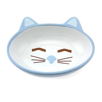 Stoneware Dishwasher Safe Cat and Dog Saucer 2.5-Ounce 5-Inch Diameter 1-Inch Tall for Small Dogs and Cats Blue PetRageous 17016 Sushi Time
