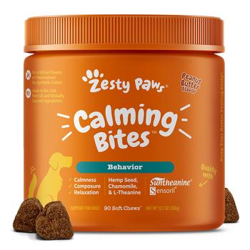 Zesty Paws Calming Bites Dog Supplement - Peanut Butter, 90 Count